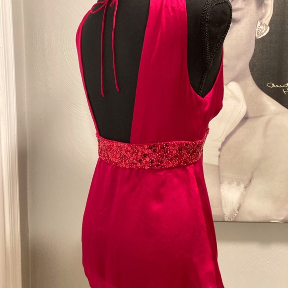 Women’s Red Silk Bebe Sleeveless Shirt M - Picture 10 of 10